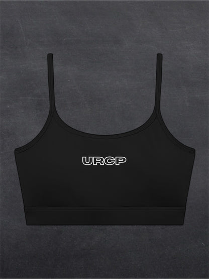 URCP U-NECK SPORTS BRA - FRONT PRINT (black/grey)
