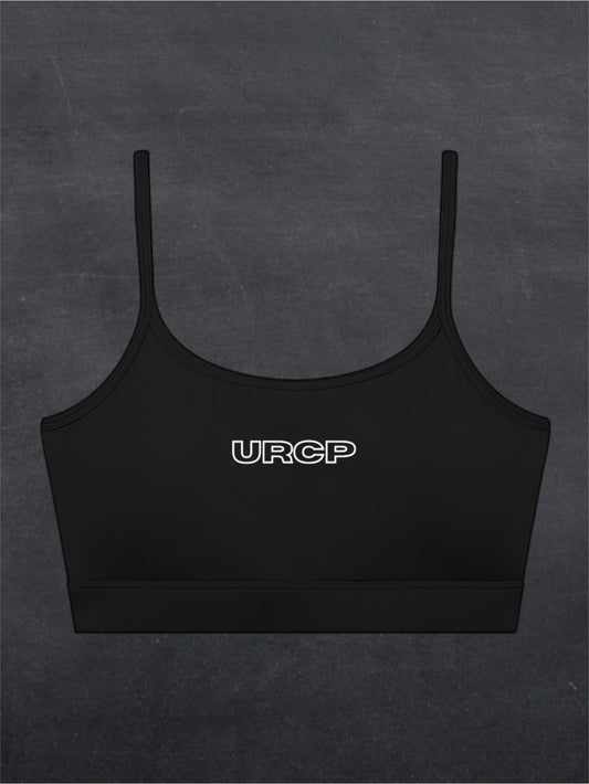 URCP U-NECK SPORTS BRA - FRONT PRINT (black/grey)