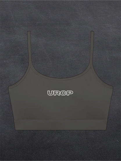 URCP U-NECK SPORTS BRA - FRONT PRINT (black/grey)
