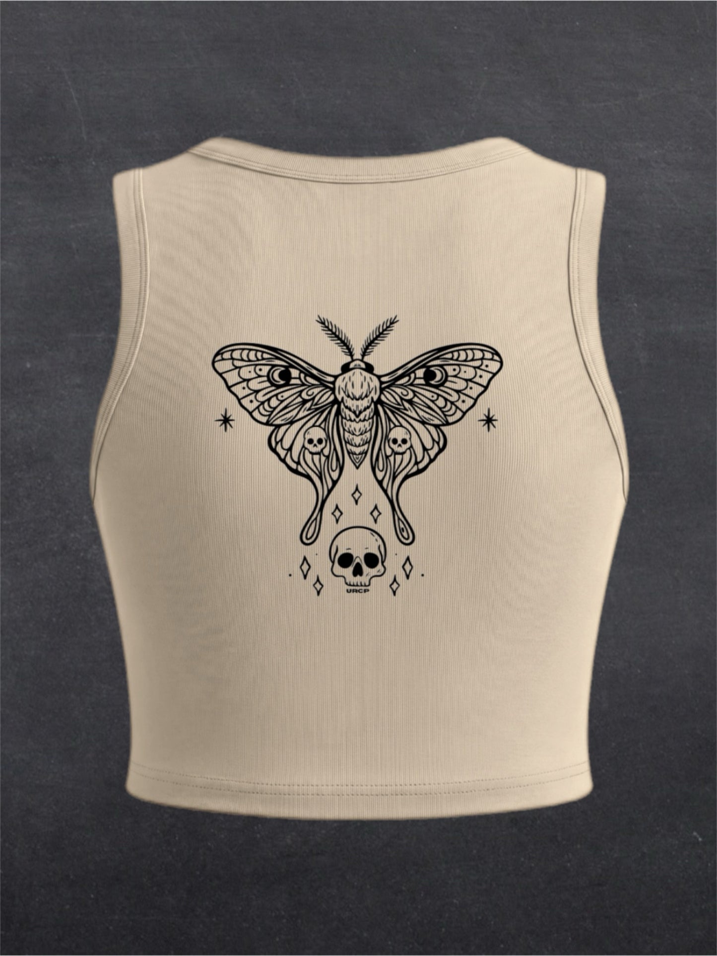 Skull Moth Crewneck Crop Top - BACK PRINT (multiple colours)