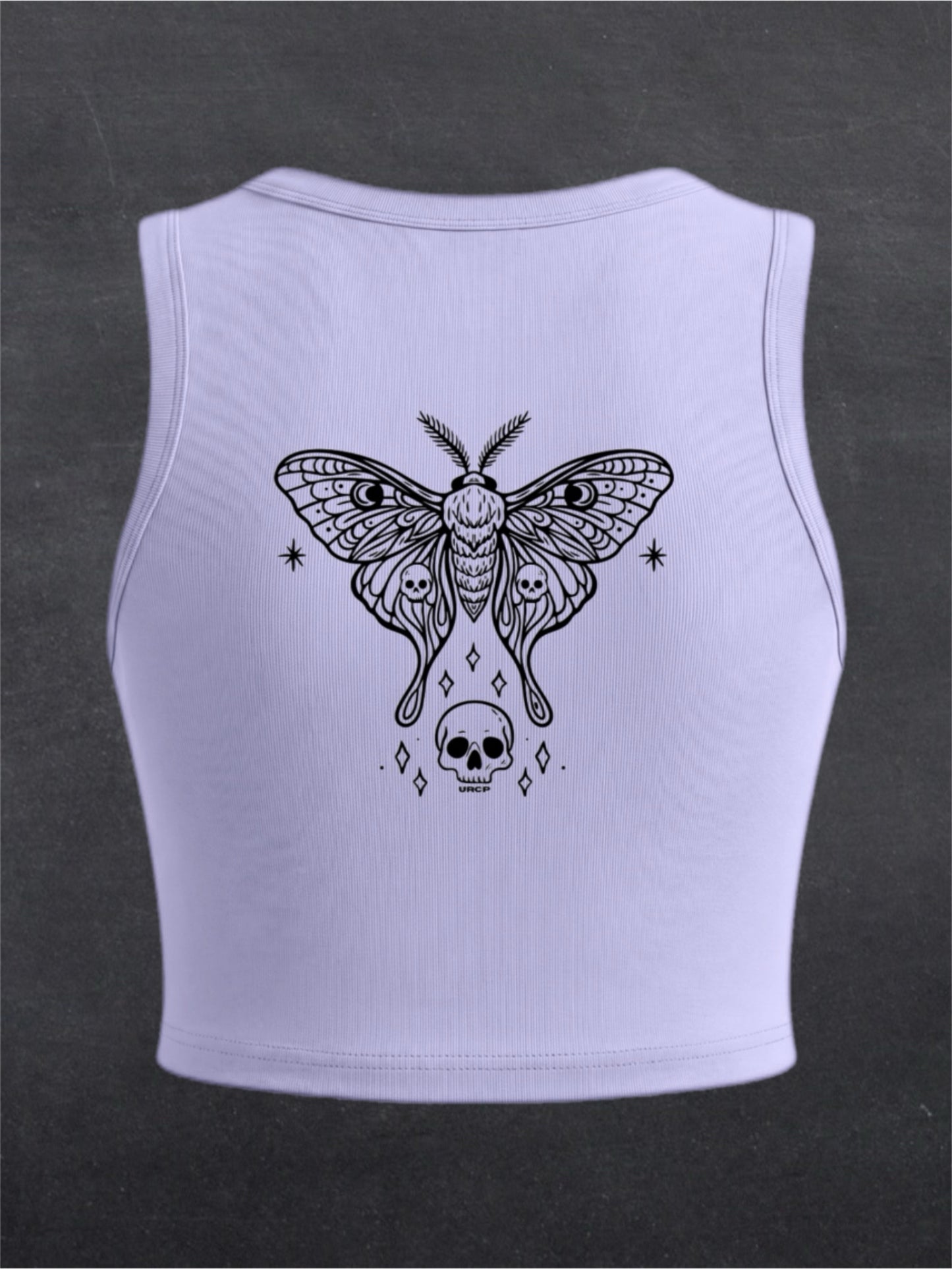 Skull Moth Crewneck Crop Top - BACK PRINT (multiple colours)