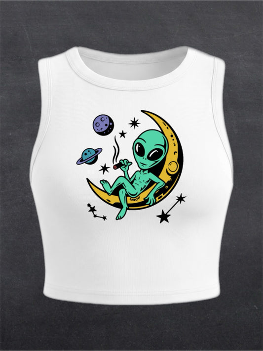 Blaze Alien Crewneck Crop Top - FRONT PRINT (multiple colours)