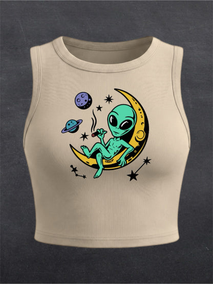 Blaze Alien Crewneck Crop Top - FRONT PRINT (multiple colours)