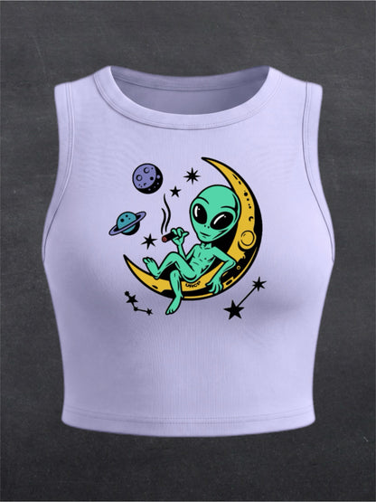 Blaze Alien Crewneck Crop Top - FRONT PRINT (multiple colours)