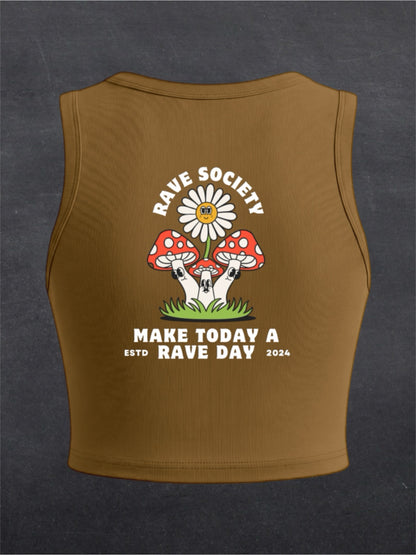 Make Today A Rave Day Crewneck Tank Top - BACK PRINT (black/brown)