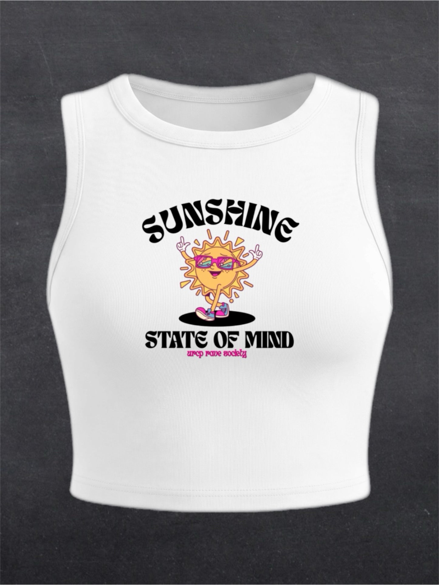 Sunshine State Of Mind Crewneck Crop Top - FRONT PRINT (multiple colours)