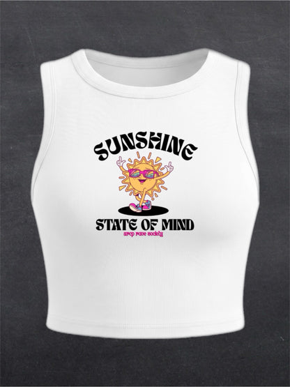 Sunshine State Of Mind Crewneck Crop Top - FRONT PRINT (multiple colours)