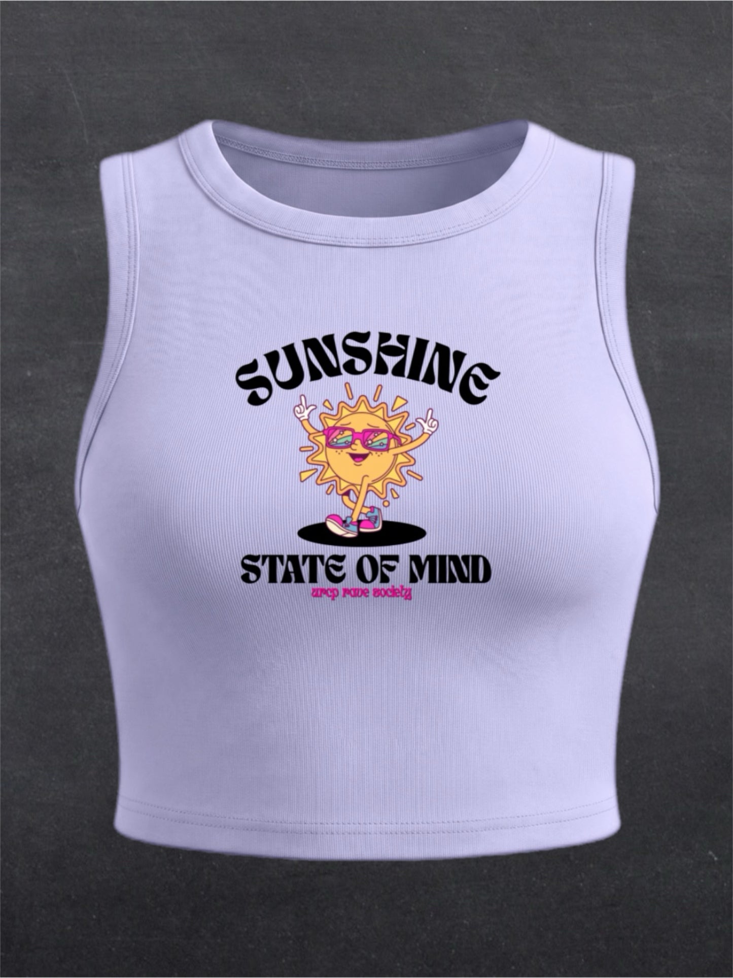 Sunshine State Of Mind Crewneck Crop Top - FRONT PRINT (multiple colours)
