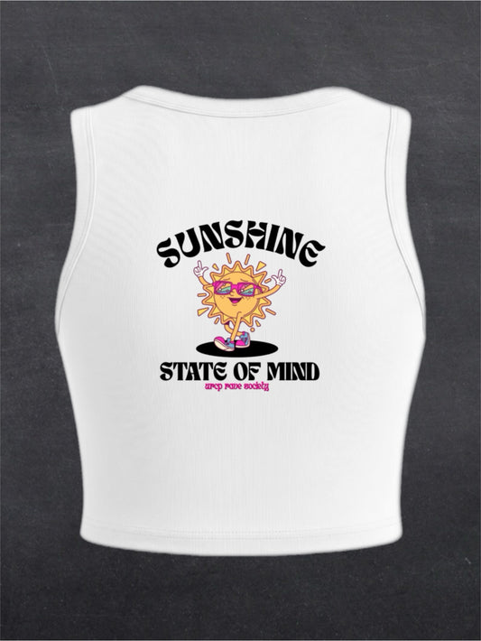 Sunshine State Of Mind Crewneck Crop Top - BACK PRINT (multiple colours)