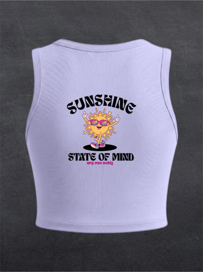 Sunshine State Of Mind Crewneck Crop Top - BACK PRINT (multiple colours)
