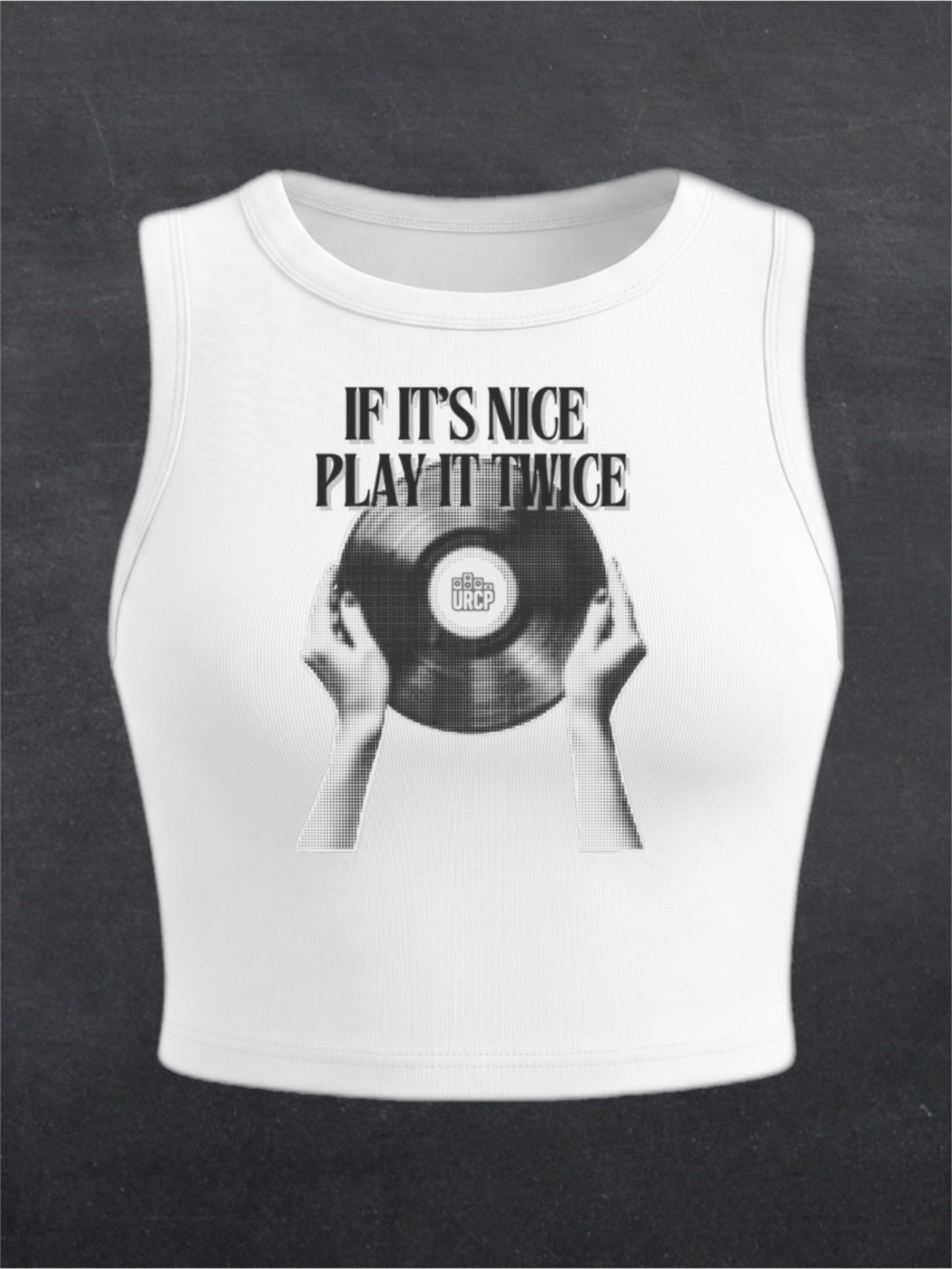 If It's Nice Play It Twice Crewneck Crop Top - FRONT PRINT (multiple colours)