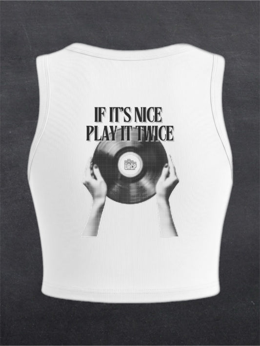 If It's Nice Play It Twice Crewneck Crop Top - BACK PRINT (multiple colours)