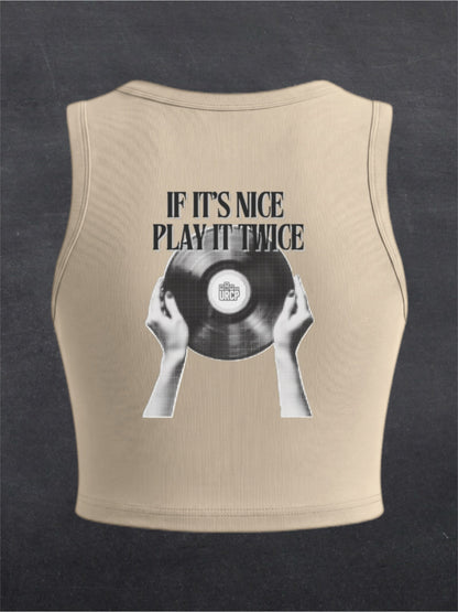 If It's Nice Play It Twice Crewneck Crop Top - BACK PRINT (multiple colours)