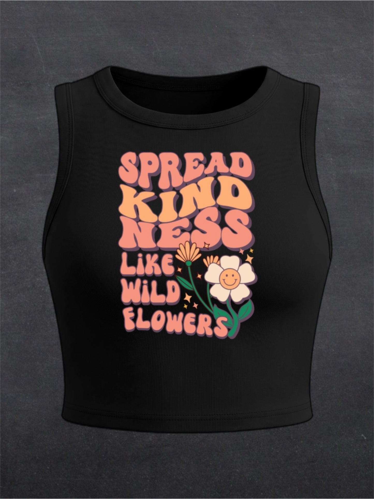 Spread Kindness Crewneck Crop Top - FRONT PRINT (multiple colours)