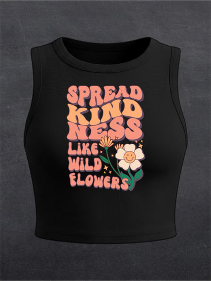 Spread Kindness Crewneck Crop Top - FRONT PRINT (multiple colours)