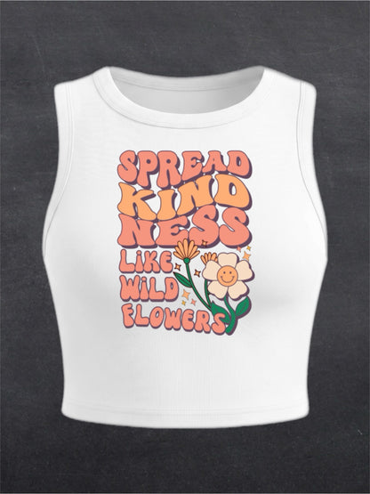 Spread Kindness Crewneck Crop Top - FRONT PRINT (multiple colours)