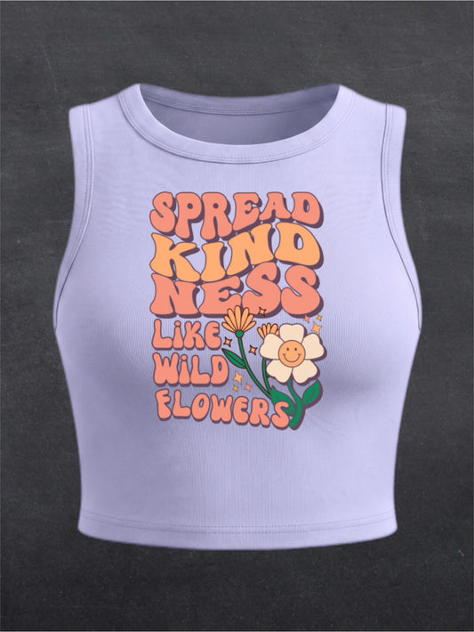Spread Kindness Crewneck Crop Top - FRONT PRINT (multiple colours)