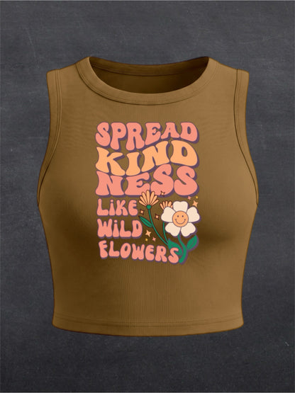 Spread Kindness Crewneck Crop Top - FRONT PRINT (multiple colours)