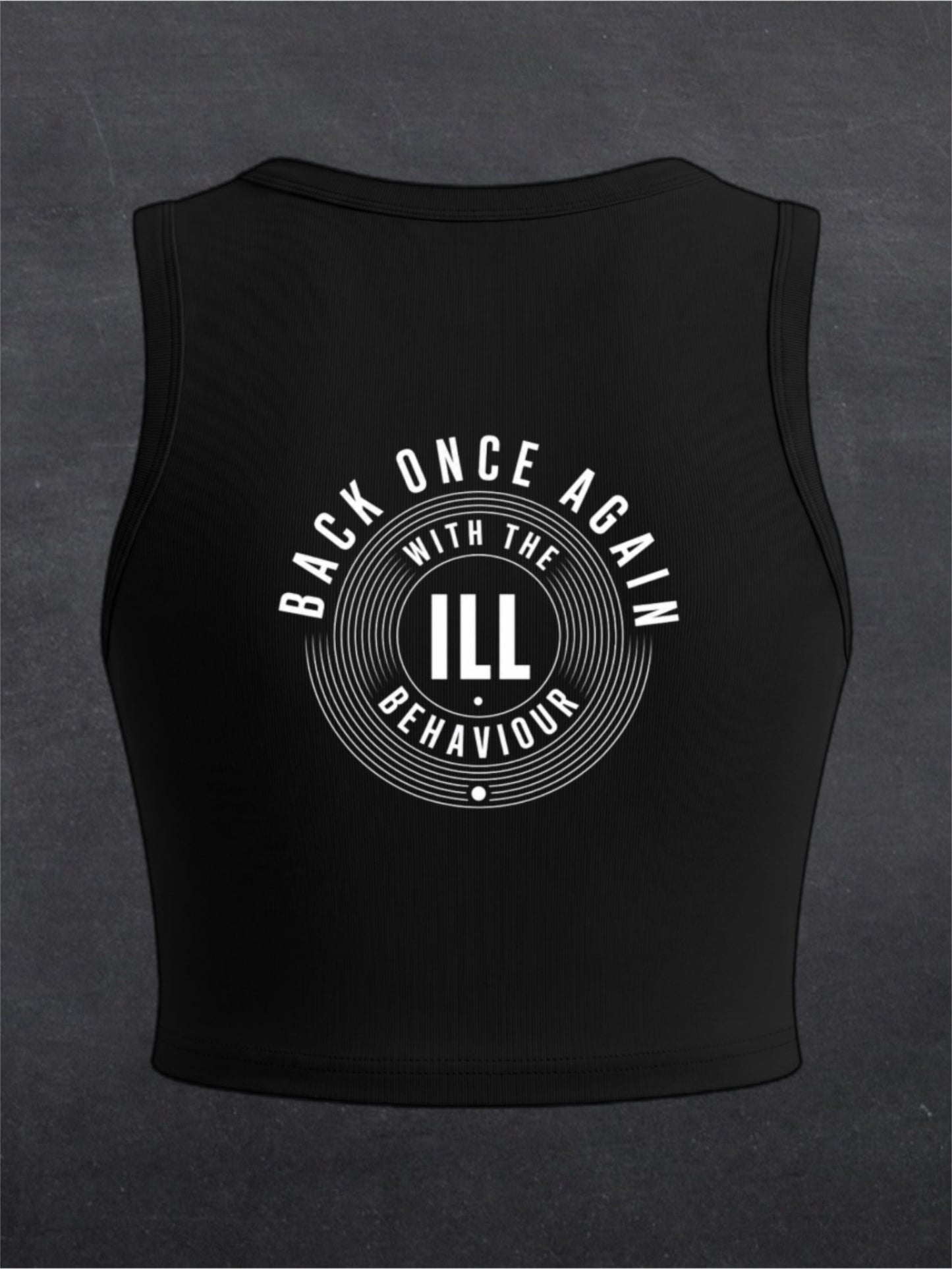 Back Once Again Crewneck Crop Top - BACK PRINT (black/brown)