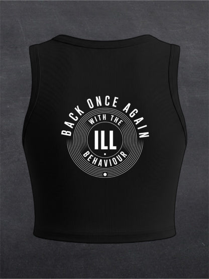 Back Once Again Crewneck Crop Top - BACK PRINT (black/brown)