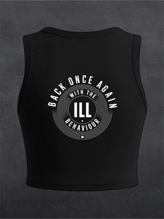 Back Once Again Crewneck Crop Top - BACK PRINT (black/brown)