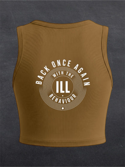 Back Once Again Crewneck Crop Top - BACK PRINT (black/brown)