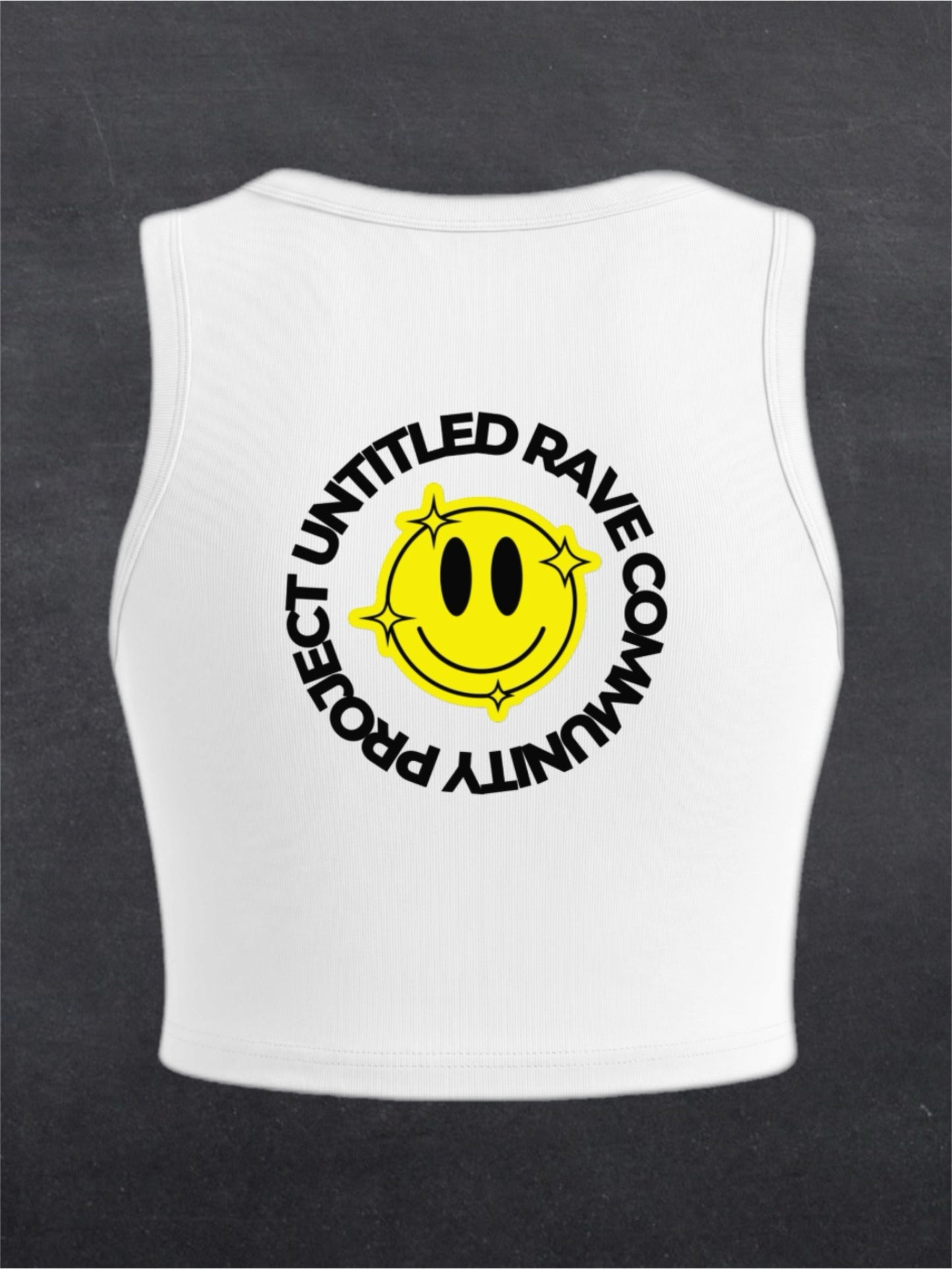 URCP Smiley Crewneck Crop Top - BACK FRONT (multiple colours)