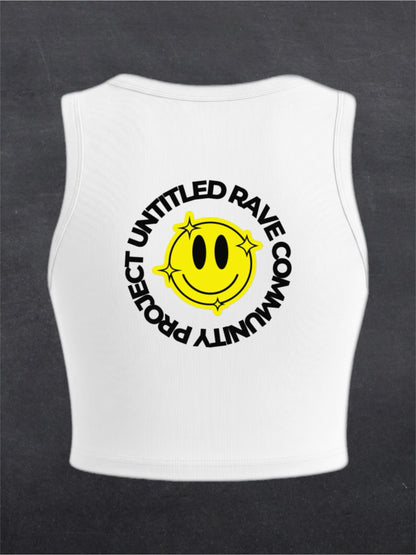 URCP Smiley Crewneck Crop Top - BACK FRONT (multiple colours)