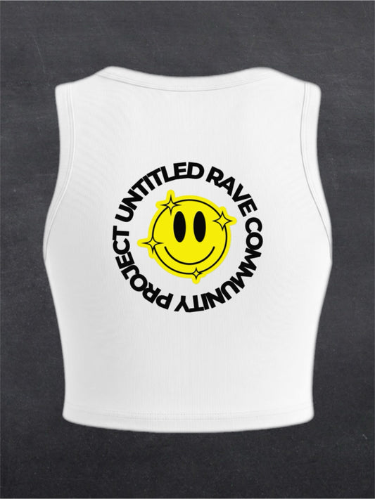 URCP Smiley Crewneck Crop Top - BACK FRONT (multiple colours)