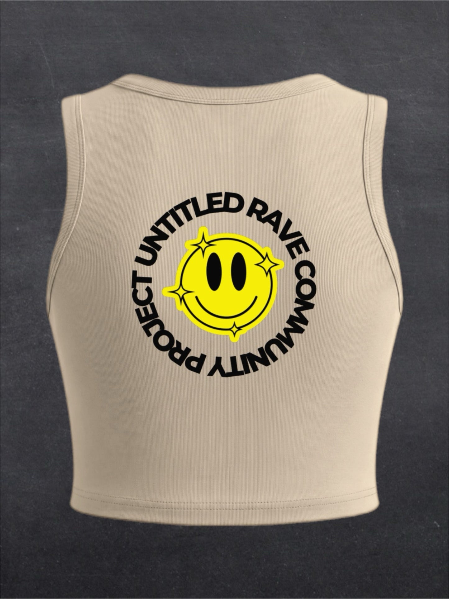 URCP Smiley Crewneck Crop Top - BACK FRONT (multiple colours)