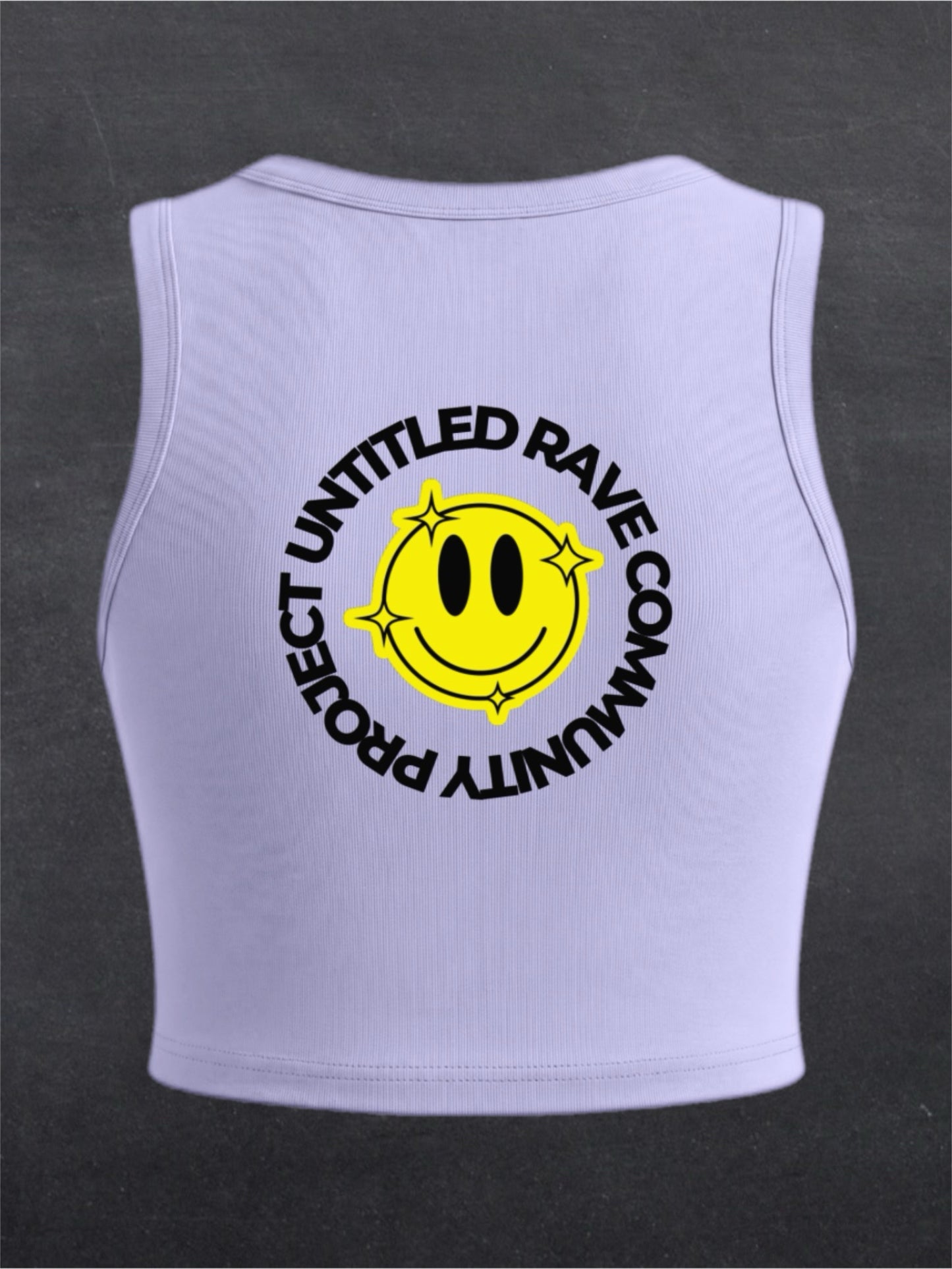 URCP Smiley Crewneck Crop Top - BACK FRONT (multiple colours)