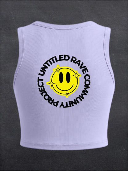URCP Smiley Crewneck Crop Top - BACK FRONT (multiple colours)