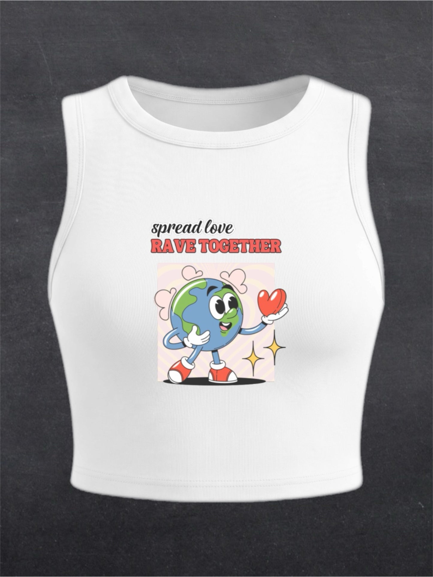 Spread Love Crewneck Crop Top - FRONT PRINT (multiple colours)