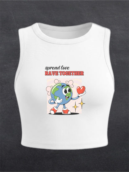 Spread Love Crewneck Crop Top - FRONT PRINT (multiple colours)