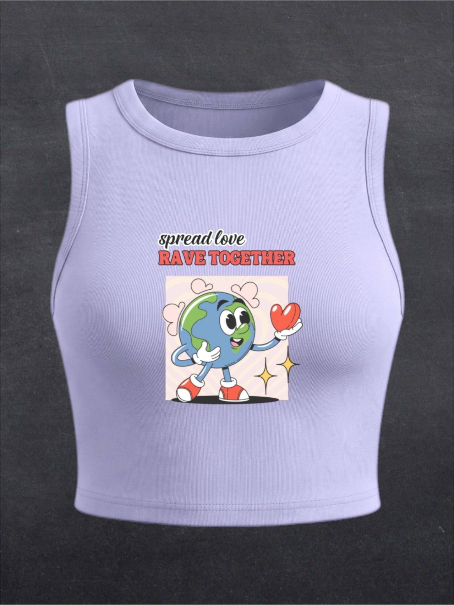 Spread Love Crewneck Crop Top - FRONT PRINT (multiple colours)