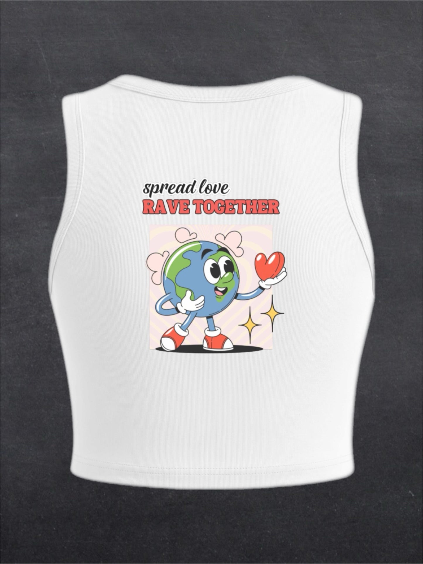 Spread Love Crewneck Crop Tank Top - BACK PRINT (multiple colours)