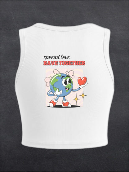 Spread Love Crewneck Crop Tank Top - BACK PRINT (multiple colours)