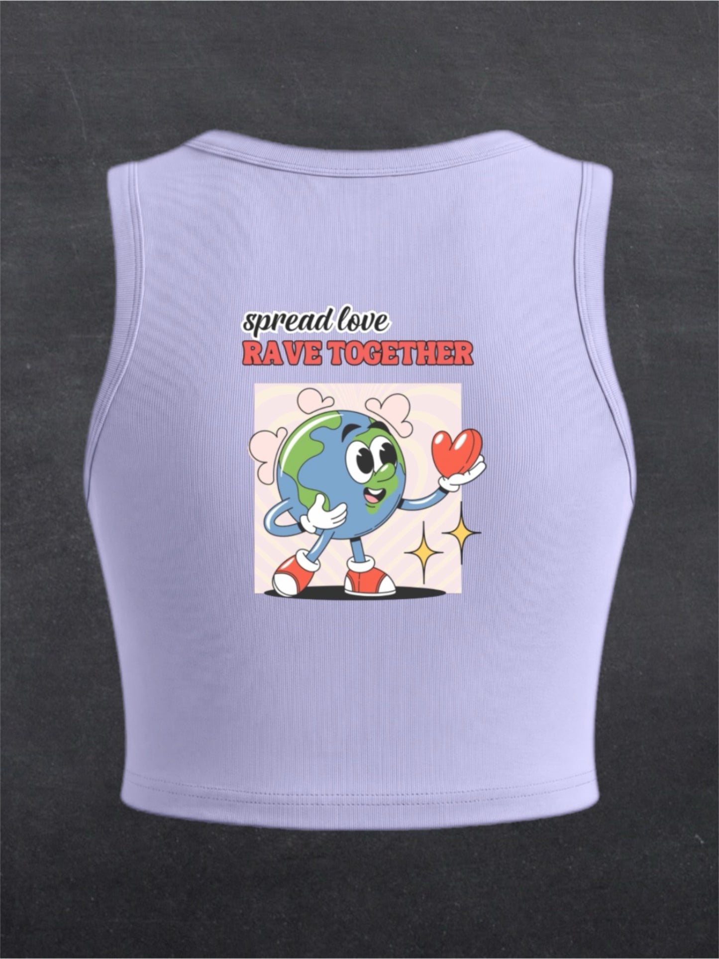 Spread Love Crewneck Crop Tank Top - BACK PRINT (multiple colours)