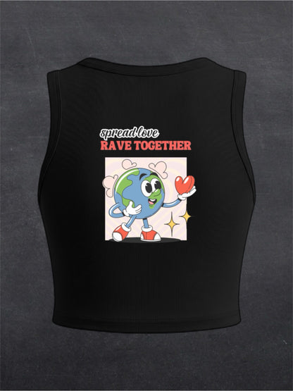 Spread Love Crewneck Crop Tank Top - BACK PRINT (multiple colours)