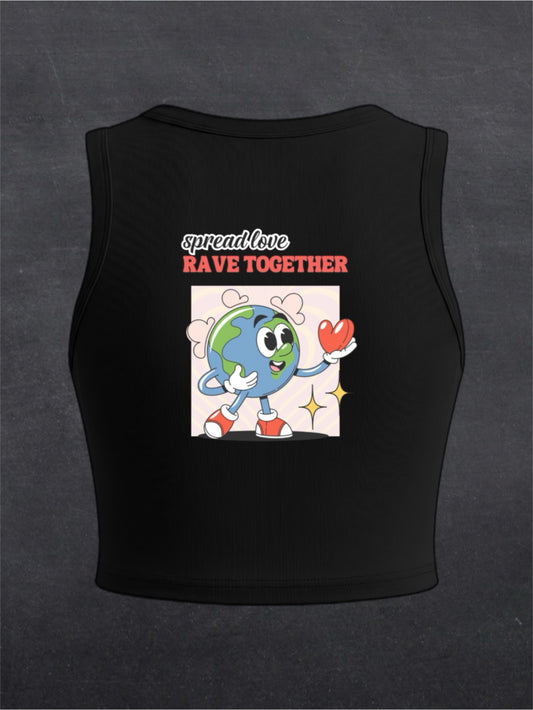 Spread Love Crewneck Crop Tank Top - BACK PRINT (multiple colours)