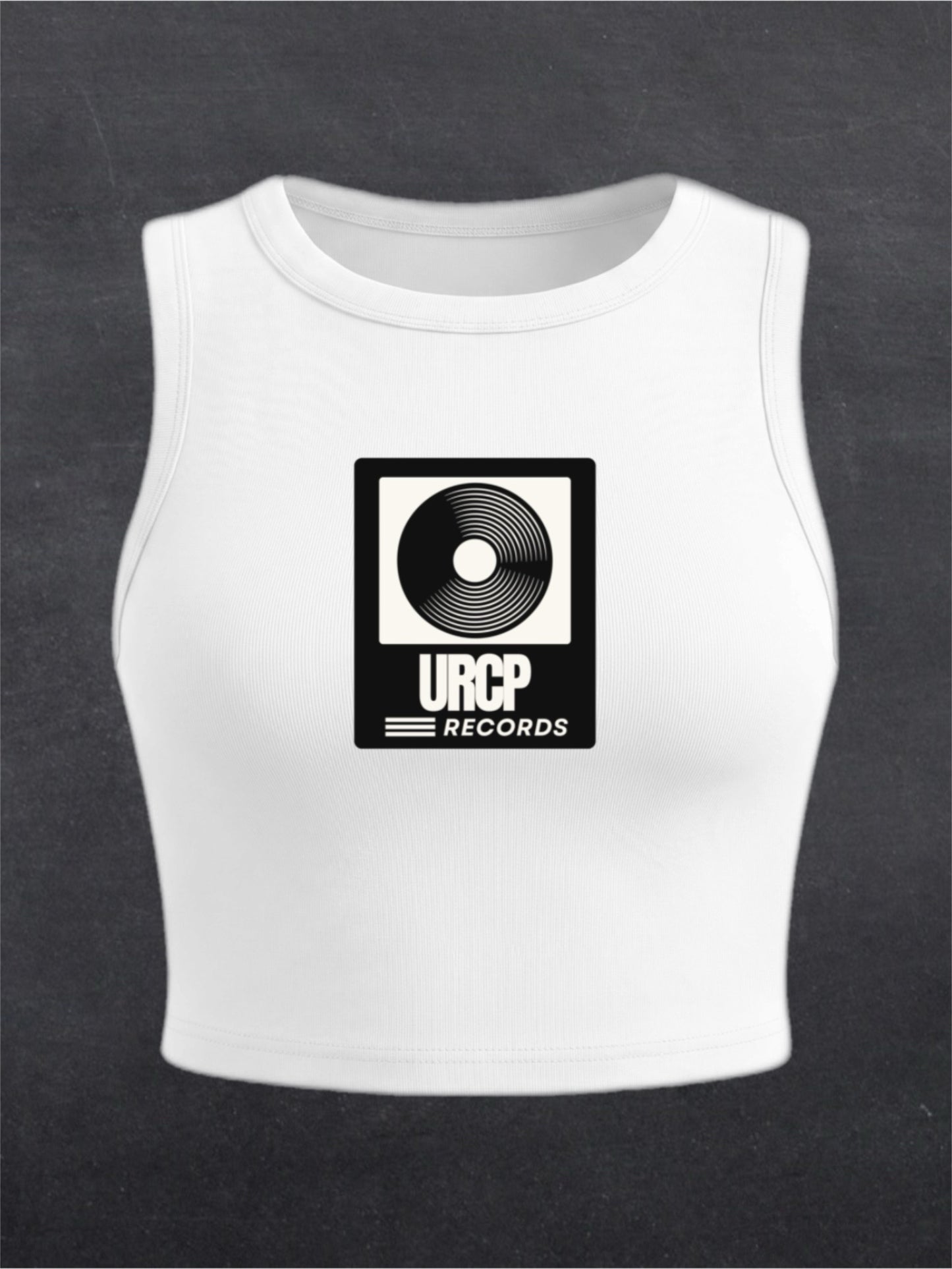 URCP Records Crewneck Crop Top - FRONT PRINT (multiple colours)