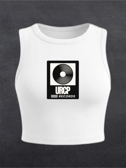 URCP Records Crewneck Crop Top - FRONT PRINT (multiple colours)