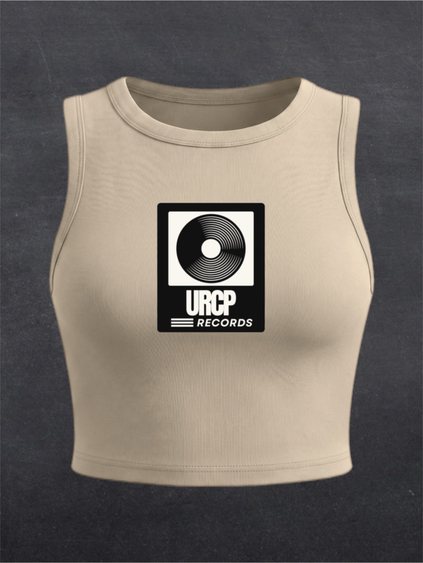 URCP Records Crewneck Crop Top - FRONT PRINT (multiple colours)