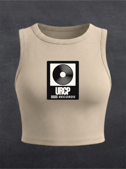URCP Records Crewneck Crop Top - FRONT PRINT (multiple colours)
