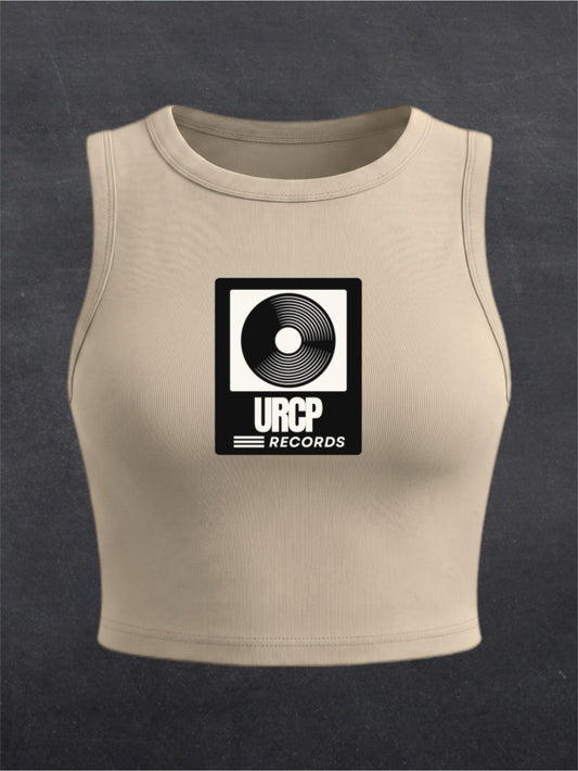 URCP Records Crewneck Crop Top - FRONT PRINT (multiple colours)