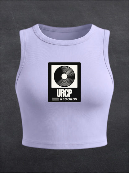 URCP Records Crewneck Crop Top - FRONT PRINT (multiple colours)