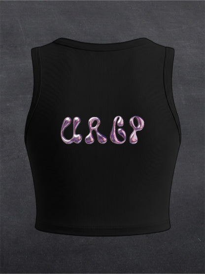 URCP Metallic Crewneck Crop Top - BACK PRINT (multiple colours)