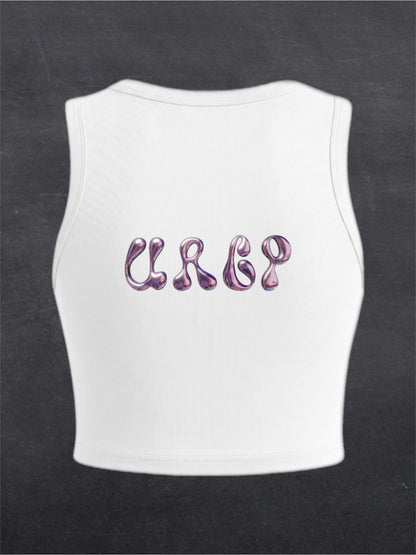 URCP Metallic Crewneck Crop Top - BACK PRINT (multiple colours)