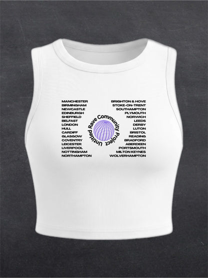 United Rave Kingdom Crewneck Crop Top - FRONT PRINT (multiple colours)