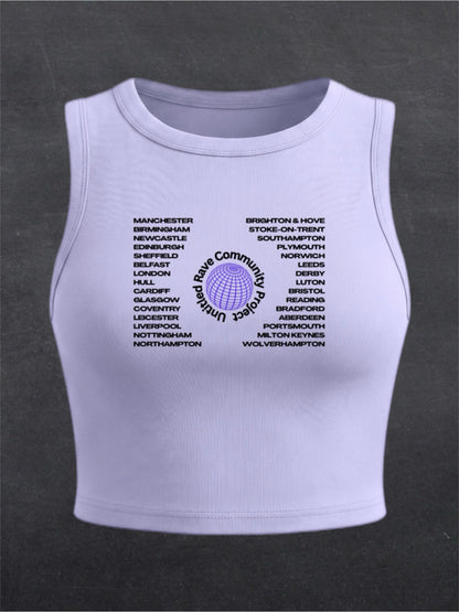 United Rave Kingdom Crewneck Crop Top - FRONT PRINT (multiple colours)